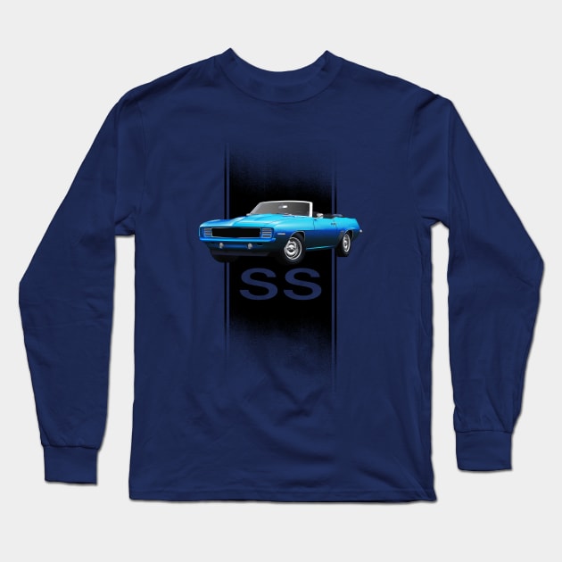 1969 Chevrolet Camaro SS Convertible Long Sleeve T-Shirt by Jarkkokarkko